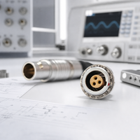    Connecteur circulaire blindé à 3 broches de la série B 00B compatible avec la sonde NDT, avec certification CE RoHS