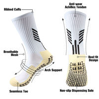 Chaussettes de sport respirantes antidérapantes à adhérence forte personnalisées, chaussettes de football personnalisées pour hommes
