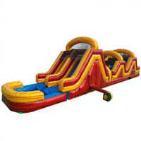 Course d'obstacles de tunnel commercial de haute qualité rebond gonflable gonflable toboggan piscine obstacles méga maison de saut pour la fête