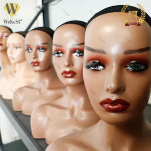 Makeup Mode Black Female Tete De Mannequins Shop Display Mannequin Head Realistic Female Mannequin Head With Shoulders For Wigs
