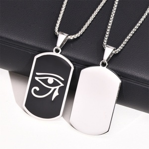 Wholesale Stainless Steel Horus Eye Geometric Charm <b>Necklace</b> Jewelry <b>Men</b> - Product Image 2