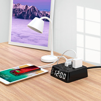 Soket listrik Jam Alarm, Strip daya perjalanan portabel dengan Usb 4 port kubus untuk penggunaan luar ruangan