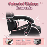 Chaise de jeu USA de haute qualité, mignonne, rose, noire, pour filles, confortable, avec oreiller lombaire et repose-pieds pour chat