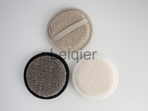 Tampons en <span class=keywords><strong>coton</strong></span> biologique avec logo personnalisé pour enlever le gommage corporel en luffa Éponge de bain de douche réutilisable pour le maquillage du visage avec logo - Product Image 2