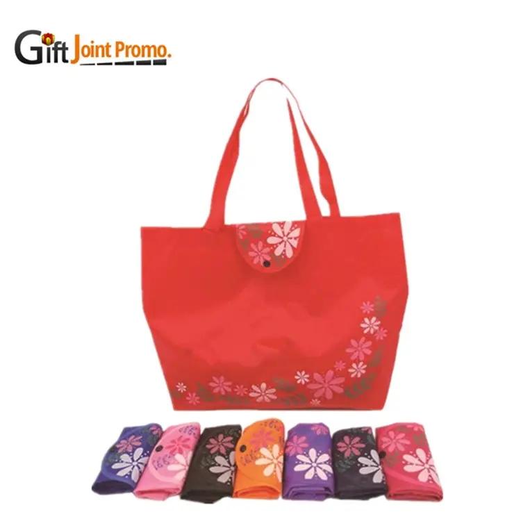 เป็นมิตรกับสิ่งแวดล้อมส่วนบุคคลที่กำหนดเองโลโก้แบบพับเก็บได้ Canvas Shopping Tote Bag