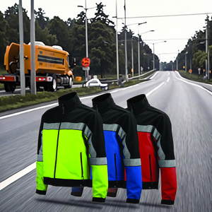 높은 가시성 노란색 클래스 <span class=keywords><strong>2</strong></span> 방수 반사 안전 조끼 후드 재킷 겨울 작업복 건설 야외 - Product Image 4