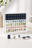 Ensemble de Mahjong Américain de Luxe Personnalisé en Gros, Tuiles en Acrylique Esthétique Moderne avec Boîte de Rangement pour Cadeaux