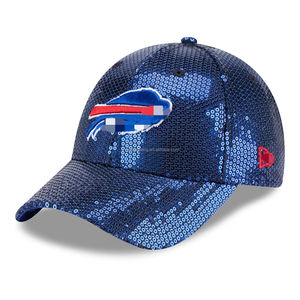 Gorras de béisbol de lentejuelas brillantes hechas a mano para mujer Gameday Sports Team logo Blue Bills Sequin Hats University BCU DSU EWU Gorras de lentejuelas - Product Image 1