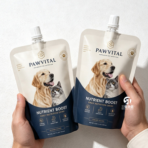 Sachet Doypack personnalisé 85g/100g avec bec verseur et fermeture éclair, stérilisable, pour bouillon de bœuf pour animaux, aliments humides pour chats et chiens, qualité alimentaire - Product Image 3