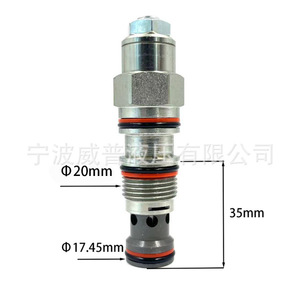Vanne d'équilibrage à cartouche filetée hydraulique CbcA 1 pouce en acier au carbone pour le contrôle de pression des contrepoids de grue - Product Image 2