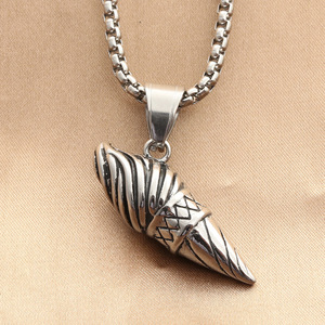 yunnique Stainless Steel Ice Cream Pendant Necklace Geometric Food Theme Men's Fashion Jewelry Gift Summer 2021 - Product Image 1
