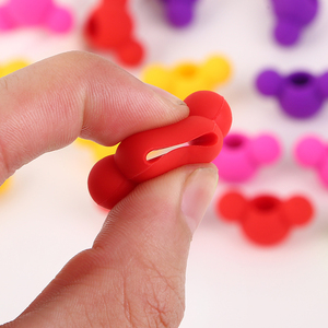 Tête de souris Perles en silicone souple mignonnes Outils d'extension de coiffure colorés pour filles Accessoires de cheveux - Product Image 5