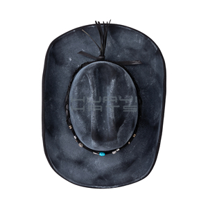 Venta al por mayor hecho a mano azul y negro vaquero 100% sombreros de fieltro de lana sombreros de vaquero vintage - Product Image 5