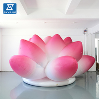 Modèle de fleur de lotus rose gonflable géant personnalisé pour la publicité en extérieur, la décoration de sites touristiques et l'aménagement paysager