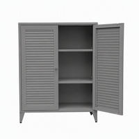Meuble à chaussures moderne et élégant sur pied avec 2 portes battantes, étagères réglables, armoire de rangement en acier pour salon, multi-scénarios