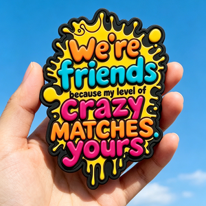 Patch 3D en PVC avec <span class=keywords><strong>citation</strong></span> amusante et humoristique sur l'amitié, personnalisé, à fixation auto-agrippante, pour sac à dos, cadeau, badge en caoutchouc coloré, usine OEM - Product Image 1