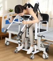 Chaise de transfert multifonctionnelle en acier, moderne, classe II, hauteur de siège réglable (42-65 cm), capacité 200 kg, revêtement poudré, vente en gros