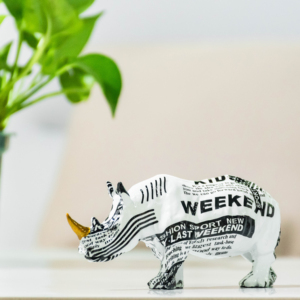 Modern Creative Small Animal Ornament Colorful Resin <strong>Rhino</strong> <strong>Statue</strong> for Home Decor Water Transfer Printing <strong>Statue</strong> - Product Image 5