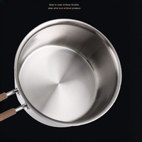 Panci Susu Stainless Steel dengan Gagang Anti Panas, Tutup Kaca, Gagang Bentuk Jamur, Panci Saus Dalam, Panci Sup