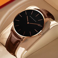 Montre en cuir Hannah Martin HM-CB36 pour femmes, design simple, étanche, décontractée, boucle, cadran en cristal, montres tendance pour femmes
