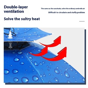 Chapeau de pêche double couche grande taille en gros, <span class=keywords><strong>personnalisable</strong></span>, avec parapluie 8 baleines, pliable manuellement en trois, <span class=keywords><strong>pare</strong></span>-<span class=keywords><strong>soleil</strong></span> 100 cm pour voyage et agriculteurs - Product Image 1