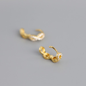 High Quality Classic Design 18K Gold Plated 925 Sterling Silver CZ Micro Pave <strong>Infinity</strong> Hoop <strong>Earrings</strong> Women - Product Image 4