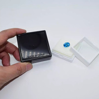Boîte de présentation en verre transparent avec fermeture à glissière de sac de diamant pour mariage gemme en plastique pierre nue couleur trésor anneau visage vitrine