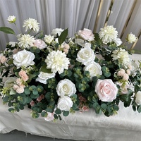 Ifg Hoge Kwaliteit Real Touch Greenery Bladeren Rose Zijden Bloem Tafelloper