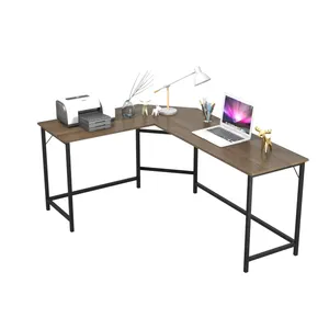 Design industriel maison chambre poste de travail meubles coin bois métal cadre l forme écriture pc ordinateur bureau table