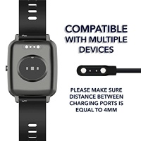 Câble de charge magnétique rapide universel en cuivre pur pour accessoires de montre connectée, 2 broches 4 mm, 60 cm, noir, vente en gros