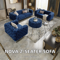 Canapé sectionnel Chesterfield en velours vert, style nordique, 2 places, modulaire, rectangulaire, contemporain, pour salon, 1, 2 ou 3 places