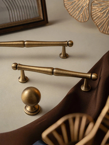 Vintage Segmented Bar Pulls Antique Brass Furniture Cabinet Handles for Wardrobe Kitchen Cabinet Drawer - Product Image 5