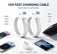 Câble de charge et de données USB-A vers 8 broches renforcé 3A, avec protection anti-tension moulée en TPE souple, 1M 1.5M 2M, Vente en gros