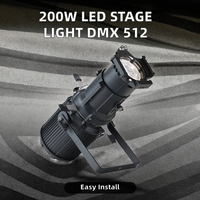 Projecteur LED 200W DMX 512 pour éclairage de scène, théâtres, parcs à thème, base d'ampoule E27, faisceau en aluminium, lumière du jour 6000K