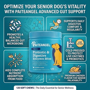 Probiótico en Enzimas para Perros Mayores, Masticable Suave, Salud Intestinal, Digestión, Absorción de Nutrientes, Apoyo a la Flora Intestinal, 120 Unidades, Marca Privada - Product Image 1
