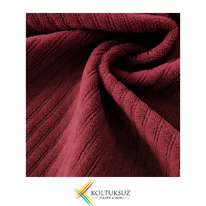 Tissu Velours Côtelé en Coton Rouge Foncé - Bourgogne 240 g/m² 80% Coton 20% Polyester Largeur 160 cm Rouleaux de Tissu Vente en Gros - Product Image 1