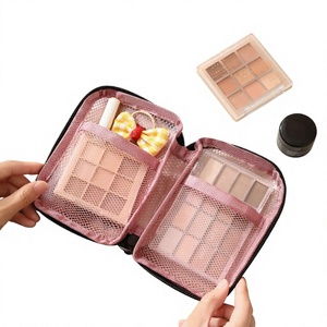 Portable <b>Large</b> Capacity Eco-Friendly Cosmetic <b>Storage</b> <b>Bag</b> EVA Mesh Makeup Case <b>with</b> <b>Zipper</b> and Keyring for Travel and Daily Use - Product Image 5