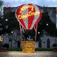 Ballon à air chaud géant programmable en LED 3D, motif lumineux personnalisé, sculpture extérieure imperméable pour la décoration de paysage de Noël