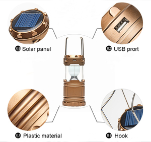 Linterna <span class=keywords><strong>LED</strong></span> Recargable Portátil para Acampar al Aire Libre, Lámpara de Camping con Energía Solar, Antorcha - Product Image 3