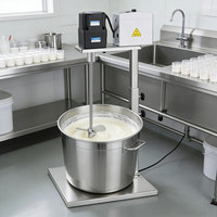 Agitateur Mélangeur Électrique Numérique 220V en Acier Inoxydable pour Peinture Liquide, Aliments, Boissons et Sauces, avec Moteur 750W pour IBC