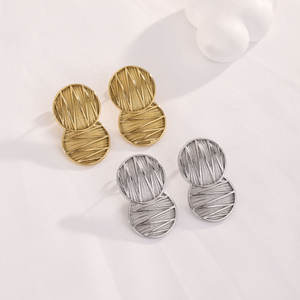 Trendy Double Disc Stainless Steel <b>Stud</b> <b>Earrings</b> - Product Image 2