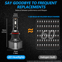 Ampoules LED antibrouillard bleu glace 50W, CSP 3570 12V 50000 heures, phares LED pour H7 H11 9005 9006 881, phares de voiture