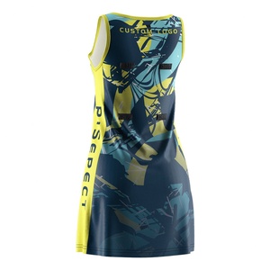 Conjunto Deportivo de Tenis y Netball con Falda Roja, Sublimado, de Secado Rápido, con Número Estampado - Product Image 4