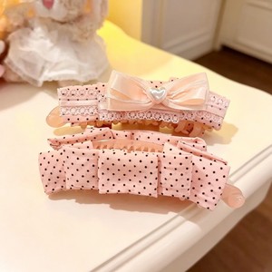 Pinza para el pelo estilo coreano con lazo dulce de varias capas, encaje de lunares y corazón, elegante, versátil y que no se cae, un accesorio para el cabello. - Product Image 1