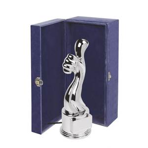 Trofeo con Pollice Alzato, Targa Stampata UV, Medaglia in Cristallo e Alluminio, Design Grafico Personalizzabile - Product Image 2