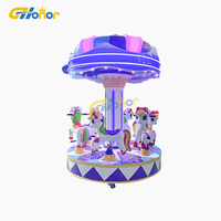 Carrousel Portable à pièces de monnaie pour enfants 6 places, petit terrain de jeu, manège pour enfants