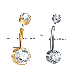 Gaby ASTM F136 Titan Bauchnabelpiercings Neuer Weißer Kubischer Zirkonia Bauchnabelring Zylinder Bauchnabelpiercing G23 Körperschmuck - Product Image 3