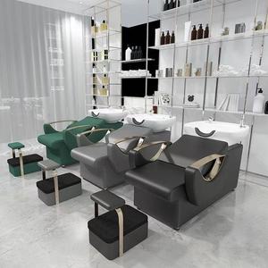 Sillón de Barbería Semi Reclinable con Lavabo de Cerámica y Reposapiés - Product Image 3