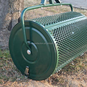 <span class=keywords><strong>Chariot</strong></span> de <span class=keywords><strong>jardin</strong></span> pliable en treillis d'acier avec rouleau pour pelouse, <span class=keywords><strong>chariot</strong></span> manuel fermé pour épandeur de compost, semences et courses - Product Image 5