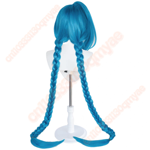 Perruque Jinx bleue de haute qualité, 120 cm, <span class=keywords><strong>LOL</strong></span> League of Legends, cosplay, cheveux synthétiques longs et lisses, brun clair, densité 100% - Product Image 6